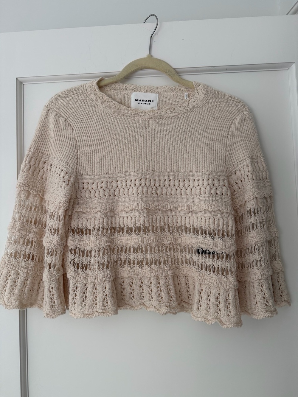 ISABEL MARANT ETOILE Frizy Crochet Knit Cropped Sweater Top- size FR 38/US 4-6 - Picture 7 of 10